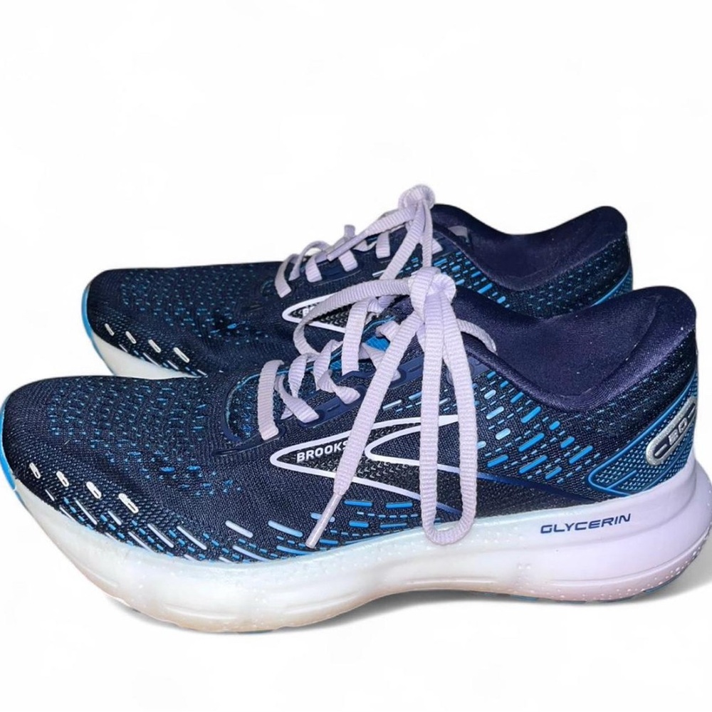 Brooks Women's Glycerin Athletic Shoes - Dark Blue and Light Blue